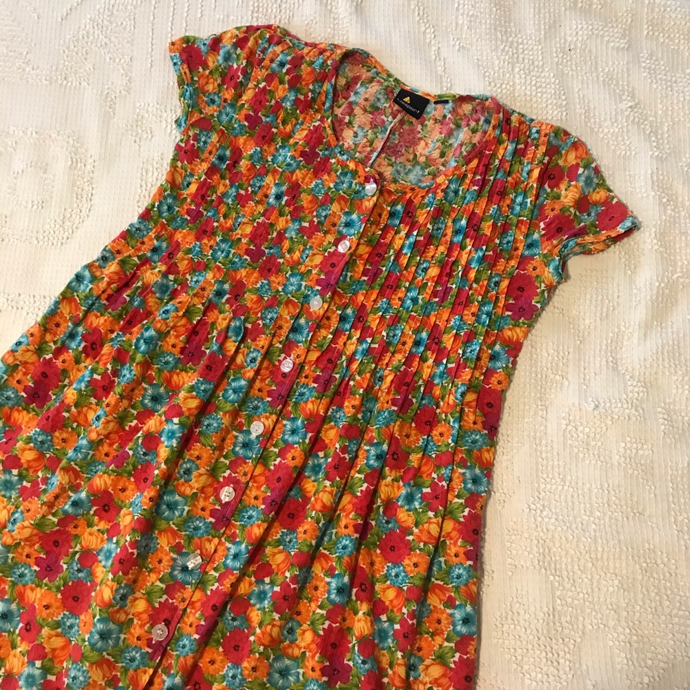 Nursing friendly vintage floral dress